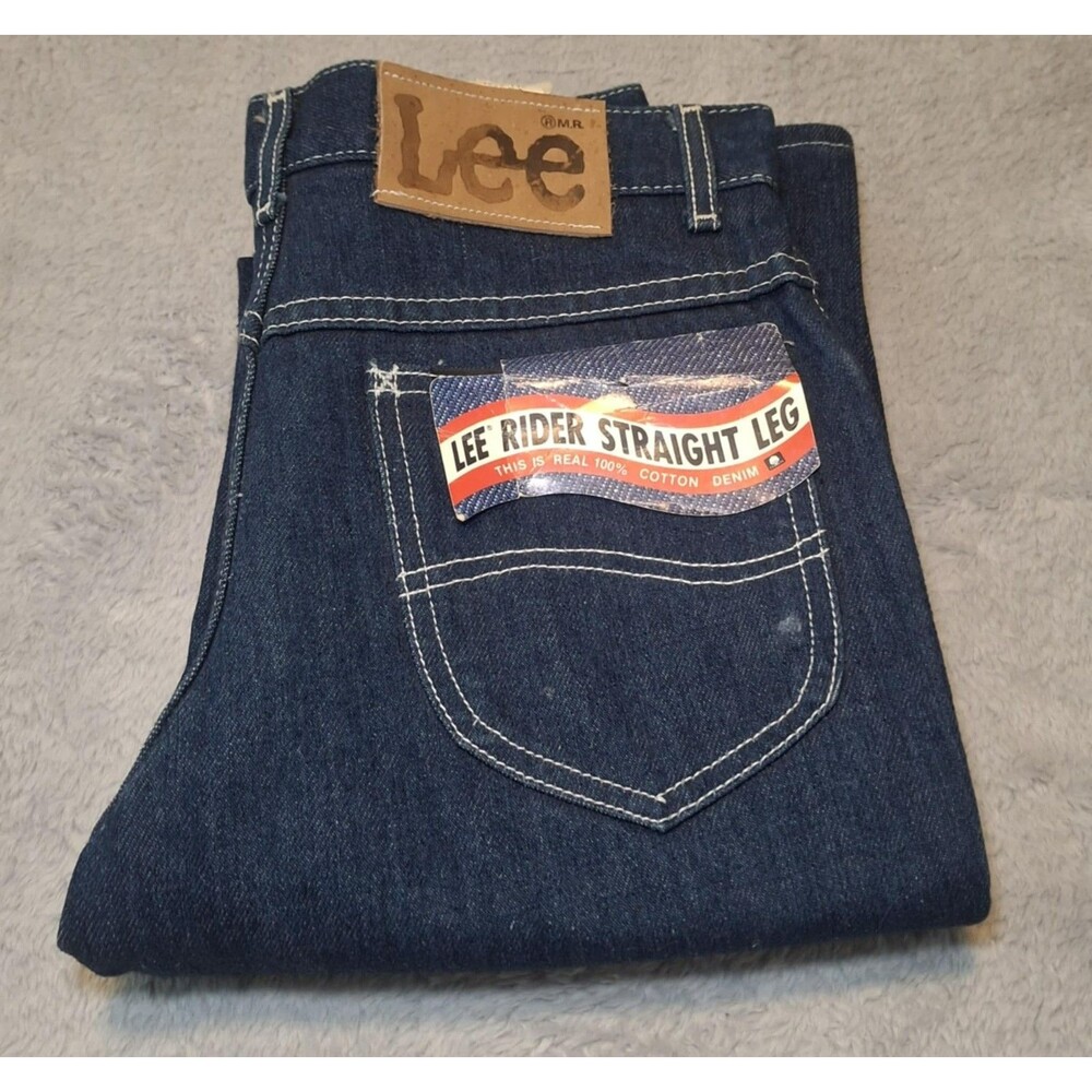 Vintage Mens Lee Regular Fit Straight Leg Heavy Weight Denim 27x34 See Descrip